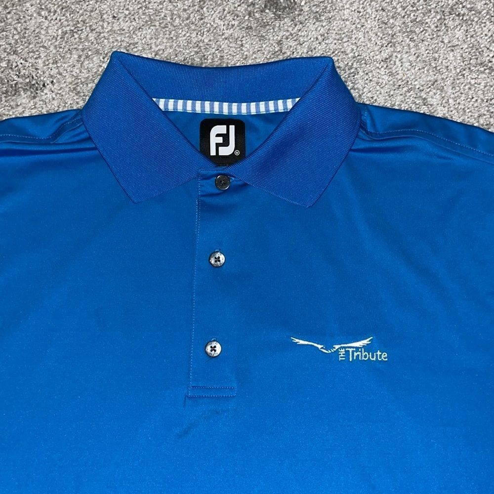 Footjoy FJ the Tribute The Colony Texas Solid Royal Duke Blue Golf polo shirt M